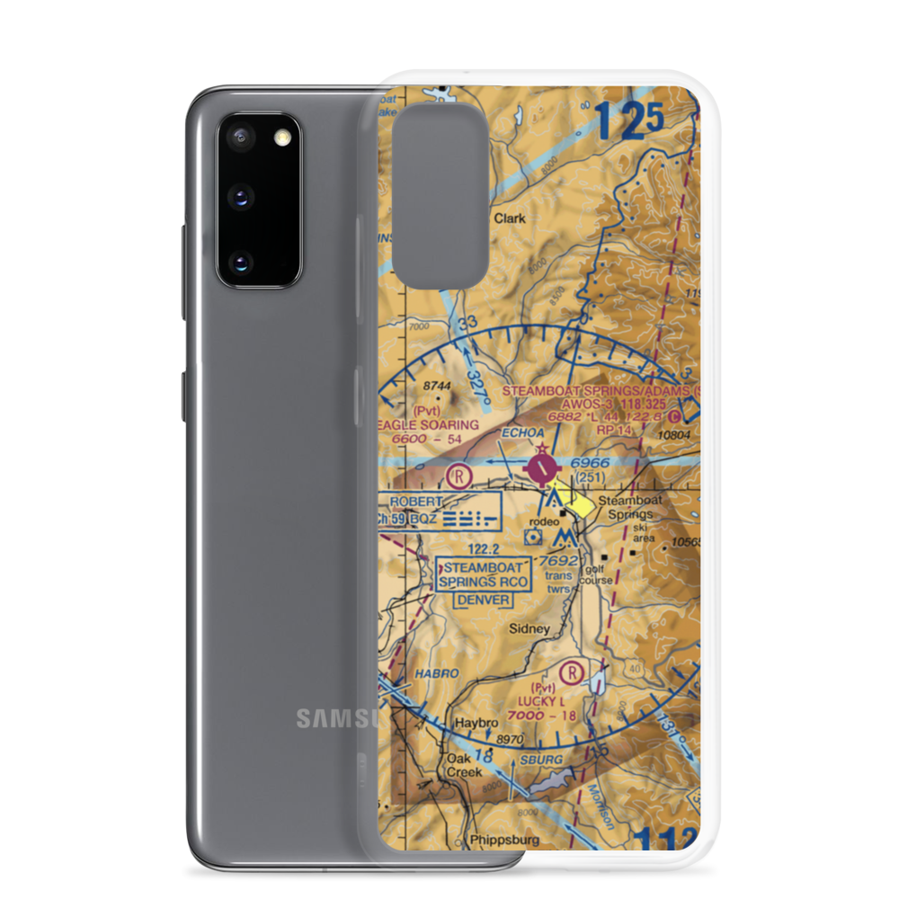 Steamboat Springs Bob Adams Field (SBS) VFR Sectional Samsung Case Samsung Galaxy S20 model shown