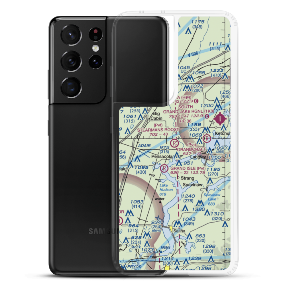 Stearmans Roost Airport (5OK3) VFR Sectional Samsung Case Samsung Galaxy S21 Ultra model shown