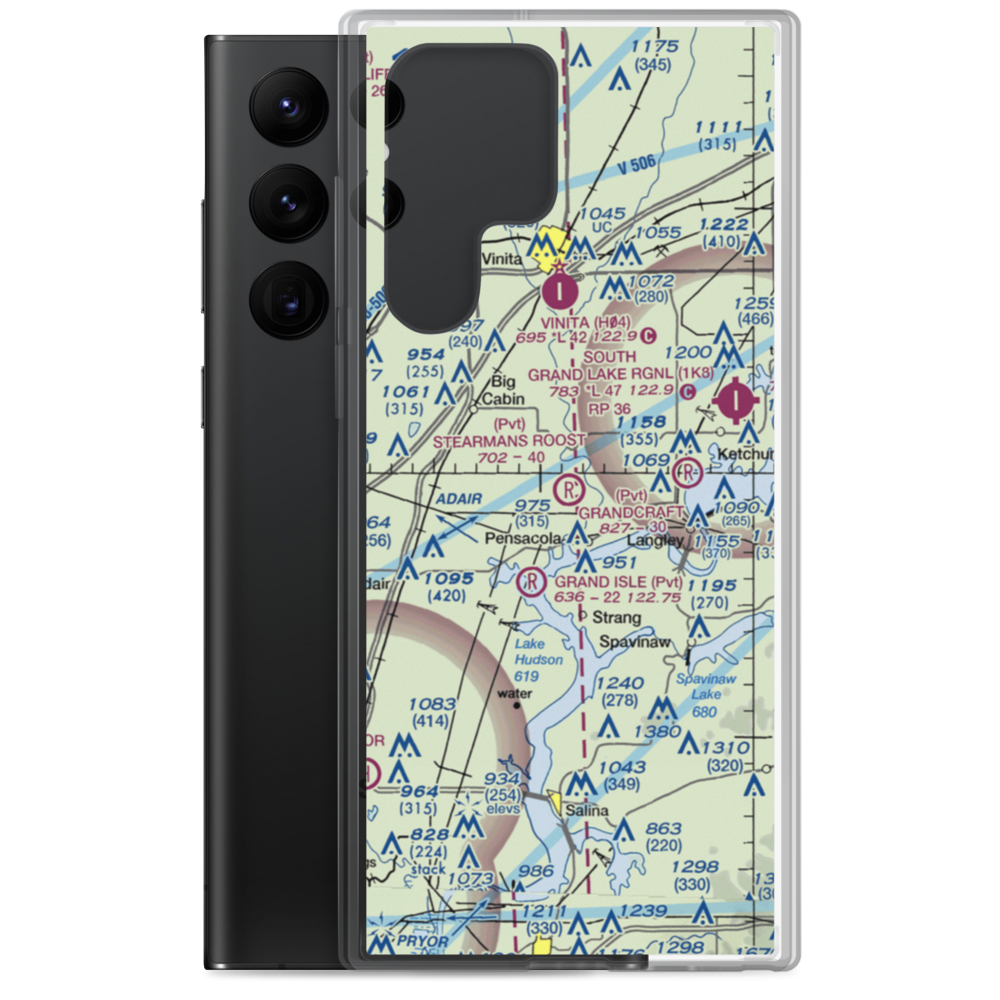 Stearmans Roost Airport (5OK3) VFR Sectional Samsung Case Samsung Galaxy S22 Ultra model shown