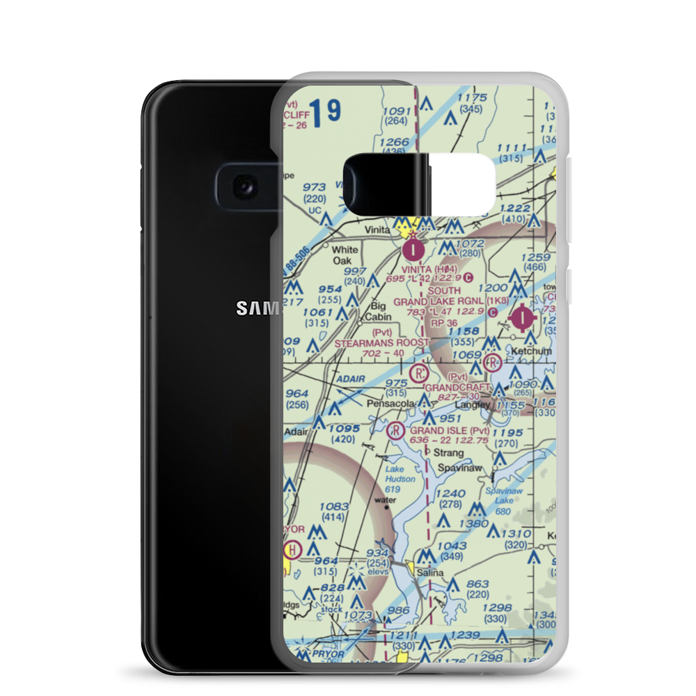 Stearmans Roost Airport (5OK3) VFR Sectional Samsung Case Samsung Galaxy S10e model shown