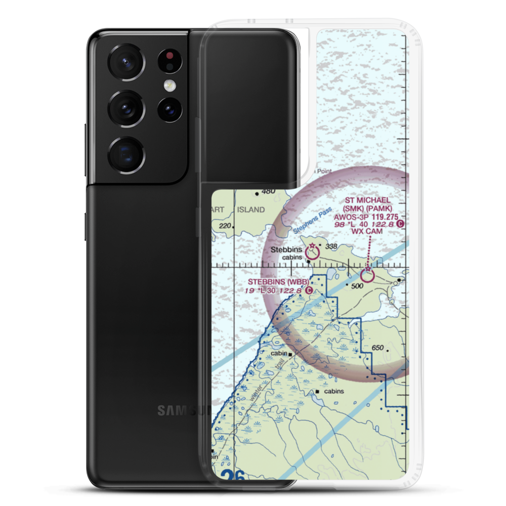 Stebbins Airport (WBB) VFR Sectional Samsung Case Samsung Galaxy S21 Ultra model shown
