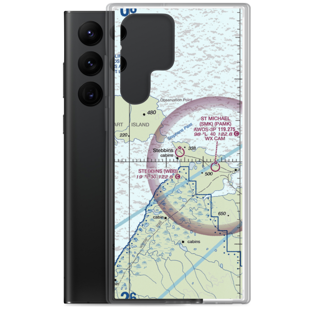 Stebbins Airport (WBB) VFR Sectional Samsung Case Samsung Galaxy S22 Ultra model shown
