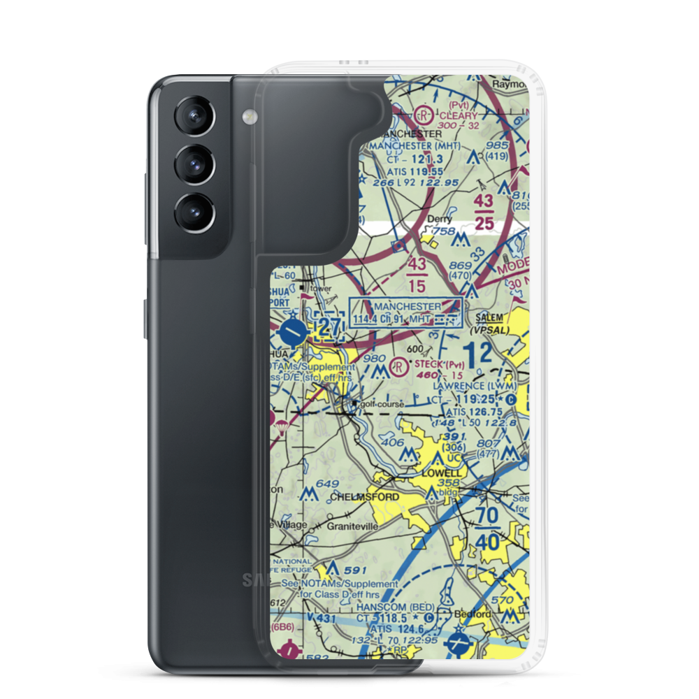 Steck Farm Airport (NH78) VFR Sectional Samsung Case Samsung Galaxy S21 model shown