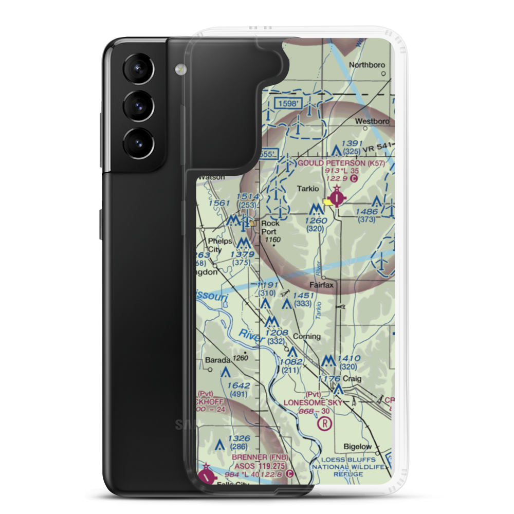 Steele Airport (24MU) VFR Sectional Samsung Case Samsung Galaxy S21 Plus model shown