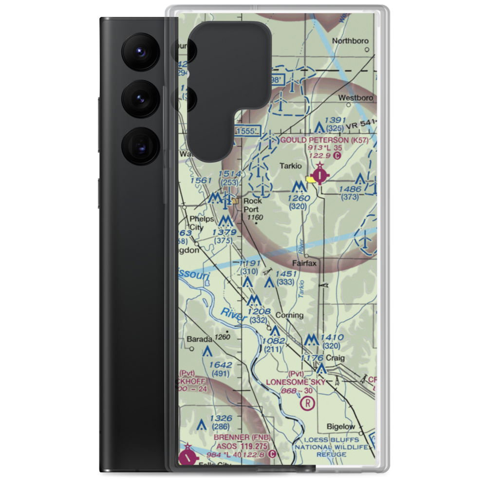 Steele Airport (24MU) VFR Sectional Samsung Case Samsung Galaxy S22 Ultra model shown