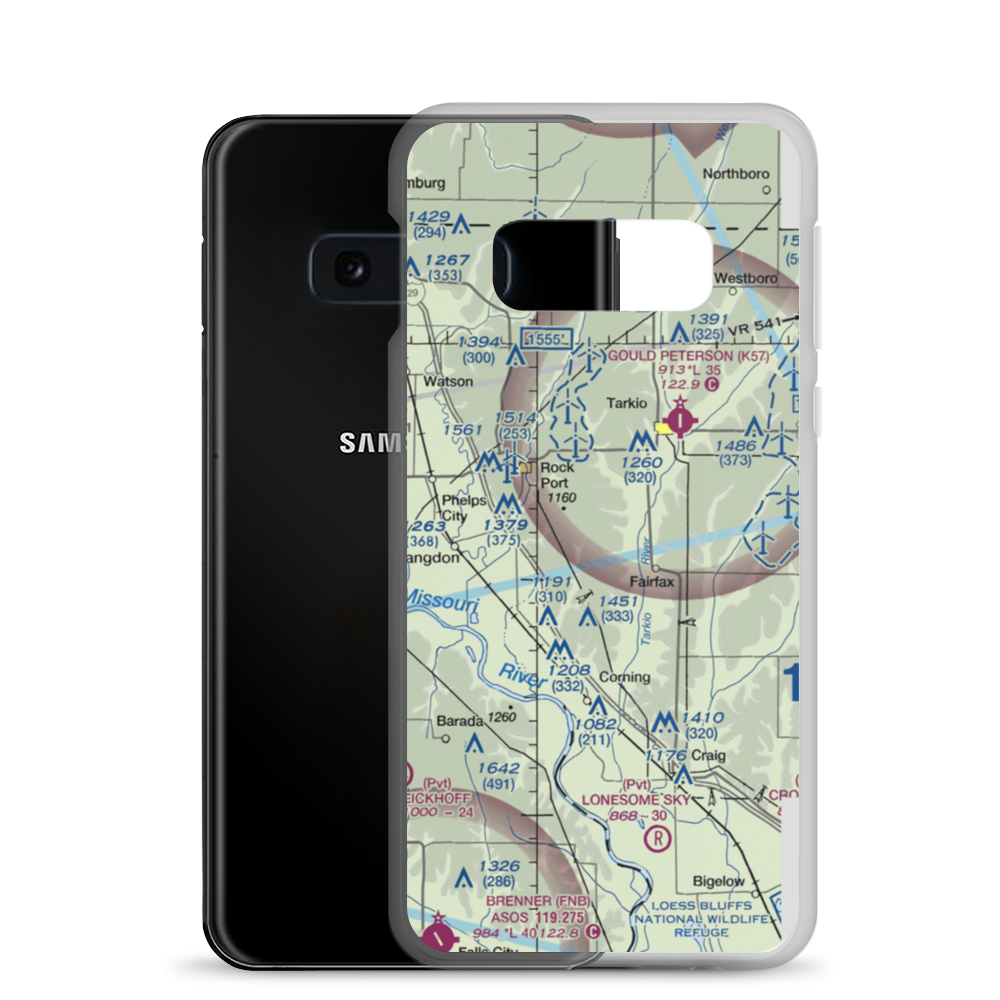 Steele Airport (24MU) VFR Sectional Samsung Case Samsung Galaxy S10e model shown