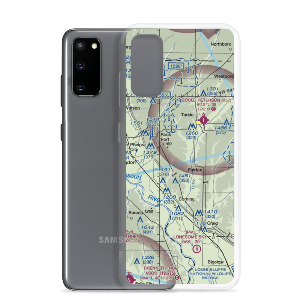Steele Airport (24MU) VFR Sectional Samsung Case Samsung Galaxy S20 model shown
