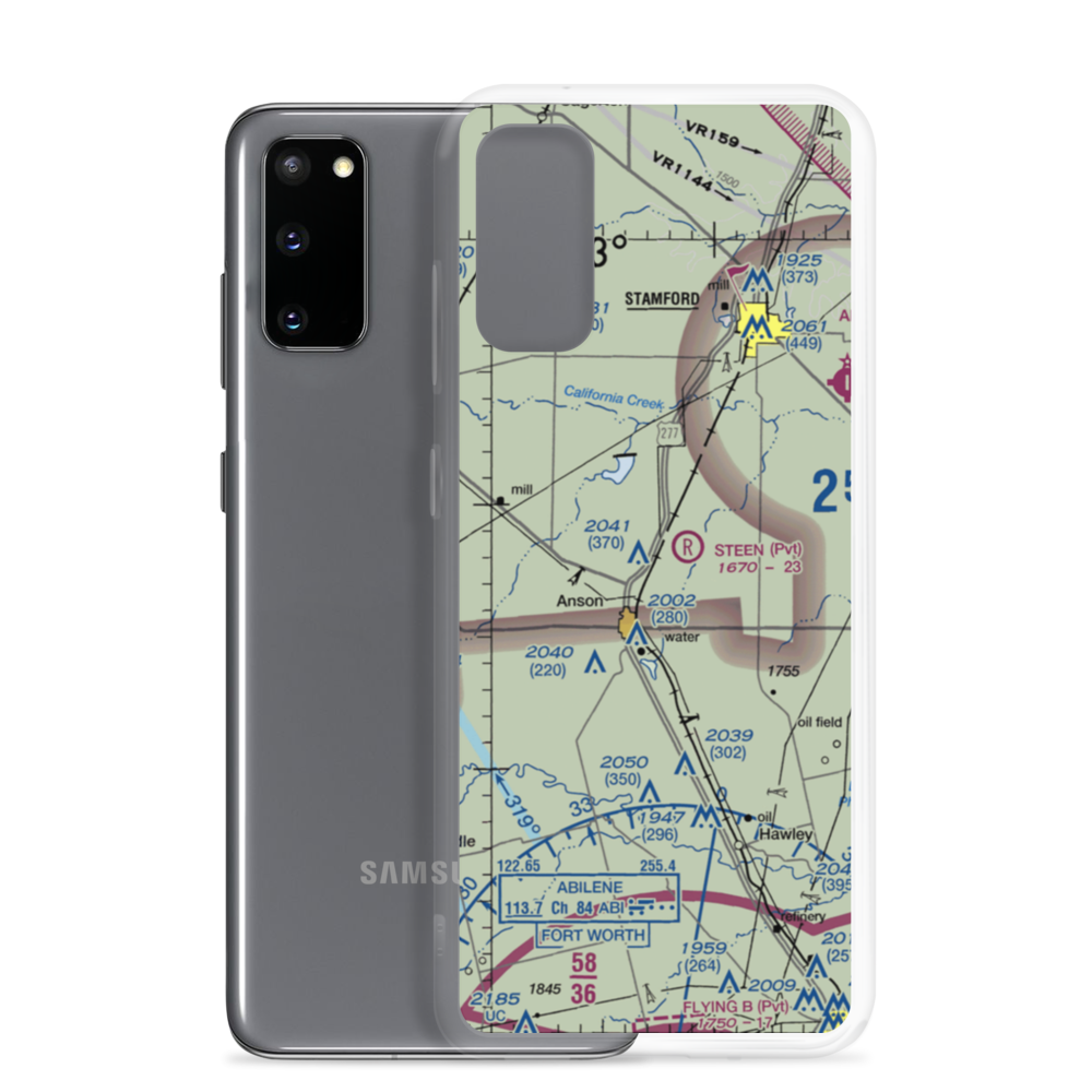 Steen Airport (TX20) VFR Sectional Samsung Case Samsung Galaxy S20 model shown