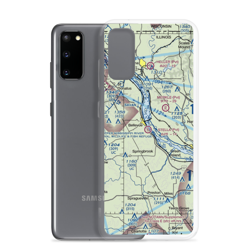 Stella Airport (15IA) VFR Sectional Samsung Case Samsung Galaxy S20 model shown