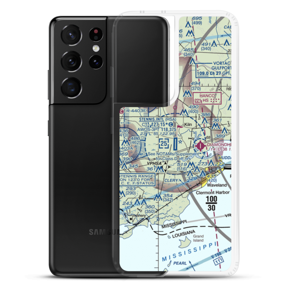 Stennis International Airport (HSA) VFR Sectional Samsung Case Samsung Galaxy S21 Ultra model shown