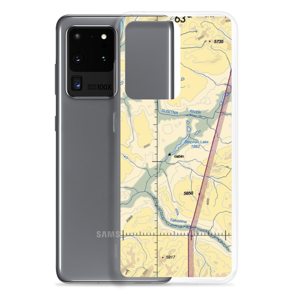 Stephan Lake Lodge Airport (AK61) VFR Sectional Samsung Case Samsung Galaxy S20 Ultra model shown