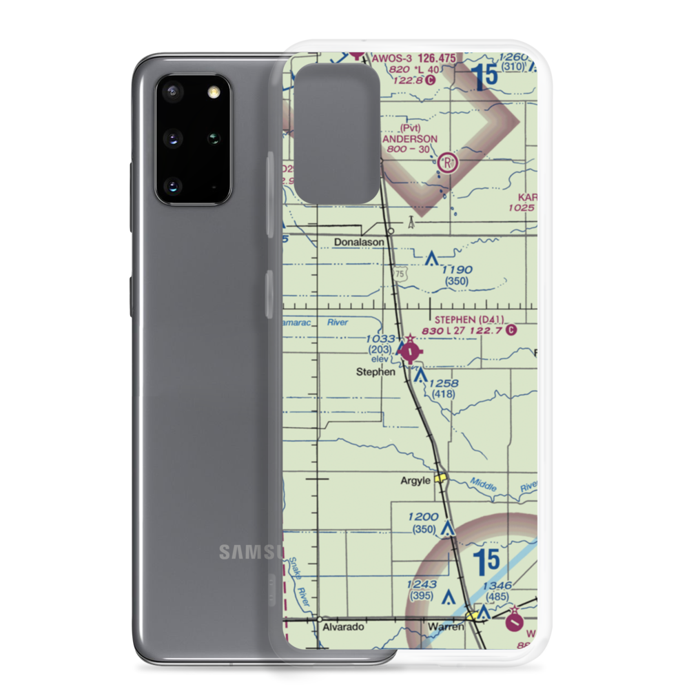 Stephen Municipal Airport (D41) VFR Sectional Samsung Case Samsung Galaxy S20 Plus model shown