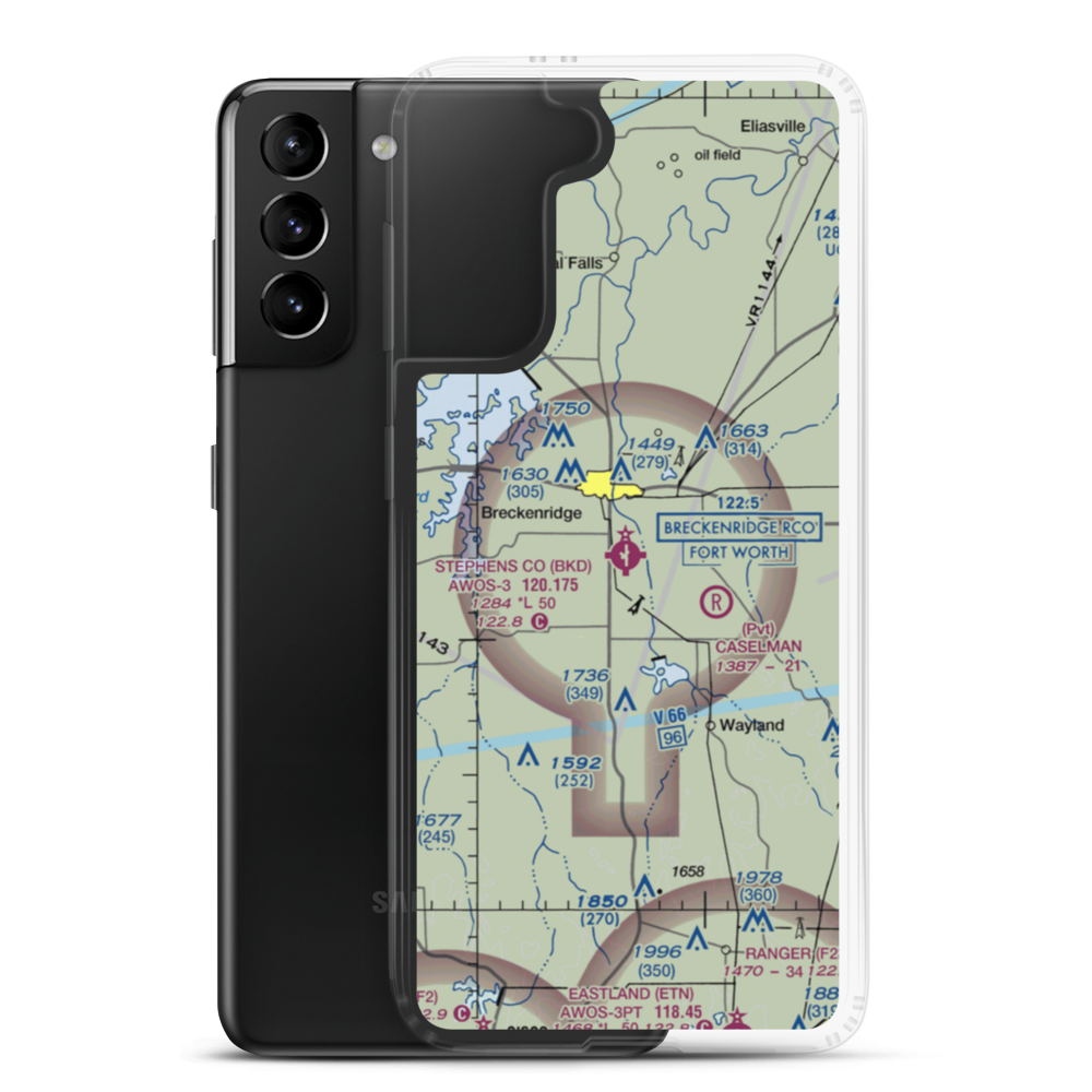 Stephens County Airport (BKD) VFR Sectional Samsung Case Samsung Galaxy S21 Plus model shown