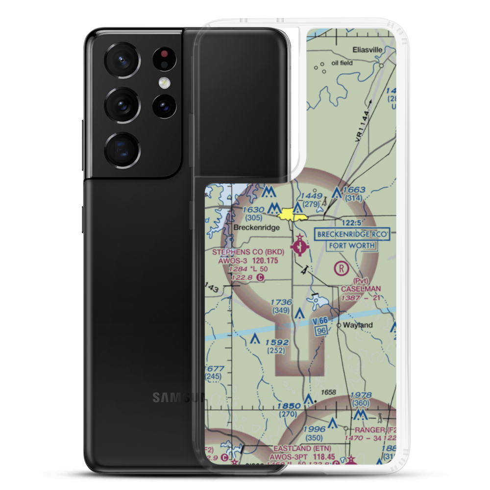Stephens County Airport (BKD) VFR Sectional Samsung Case Samsung Galaxy S21 Ultra model shown