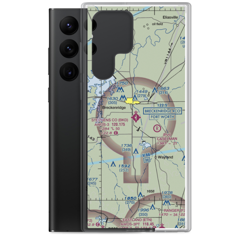 Stephens County Airport (BKD) VFR Sectional Samsung Case Samsung Galaxy S22 Ultra model shown