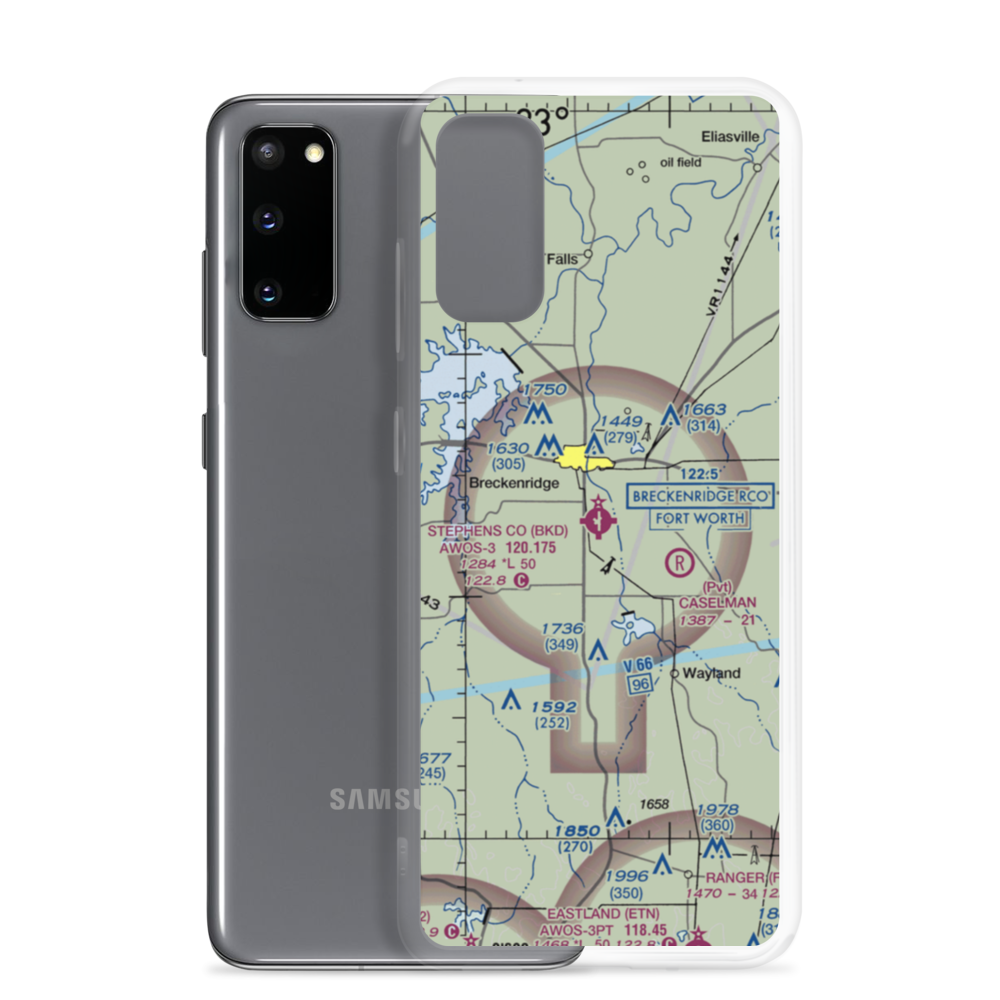 Stephens County Airport (BKD) VFR Sectional Samsung Case Samsung Galaxy S20 model shown