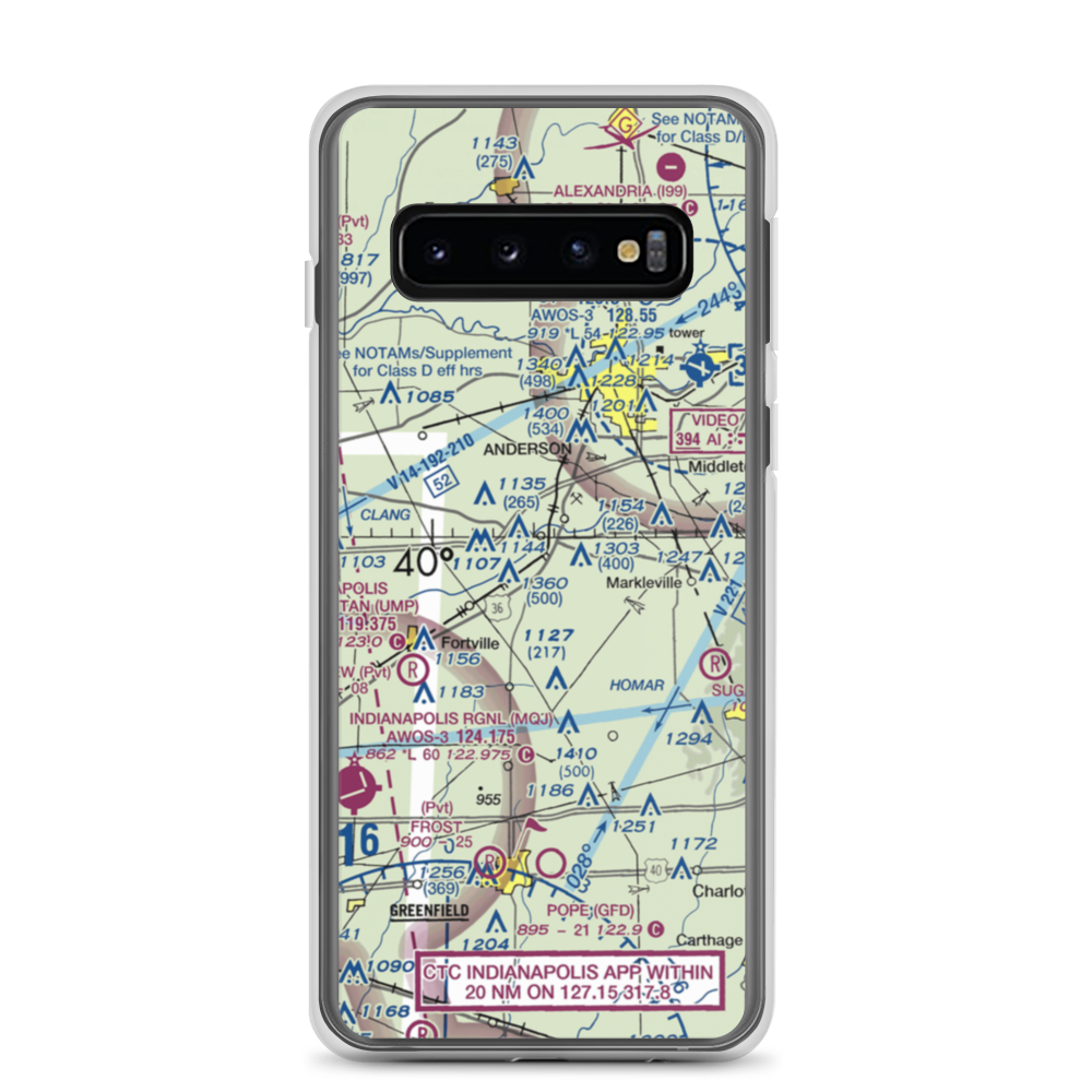 Stephenson Airport (IN32) VFR Sectional Samsung Case Samsung Galaxy S10 model shown