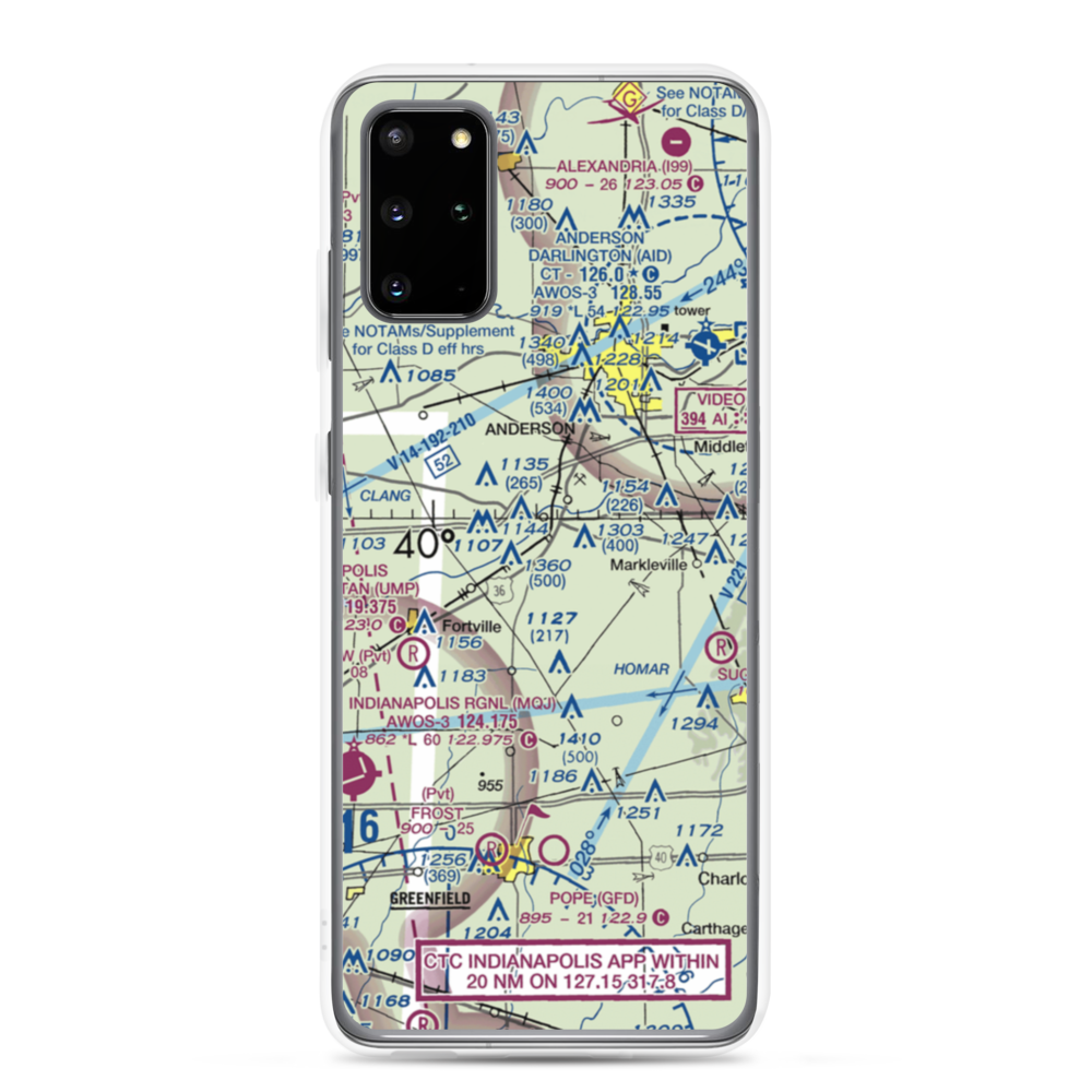 Stephenson Airport (IN32) VFR Sectional Samsung Case Samsung Galaxy S20 Plus model shown