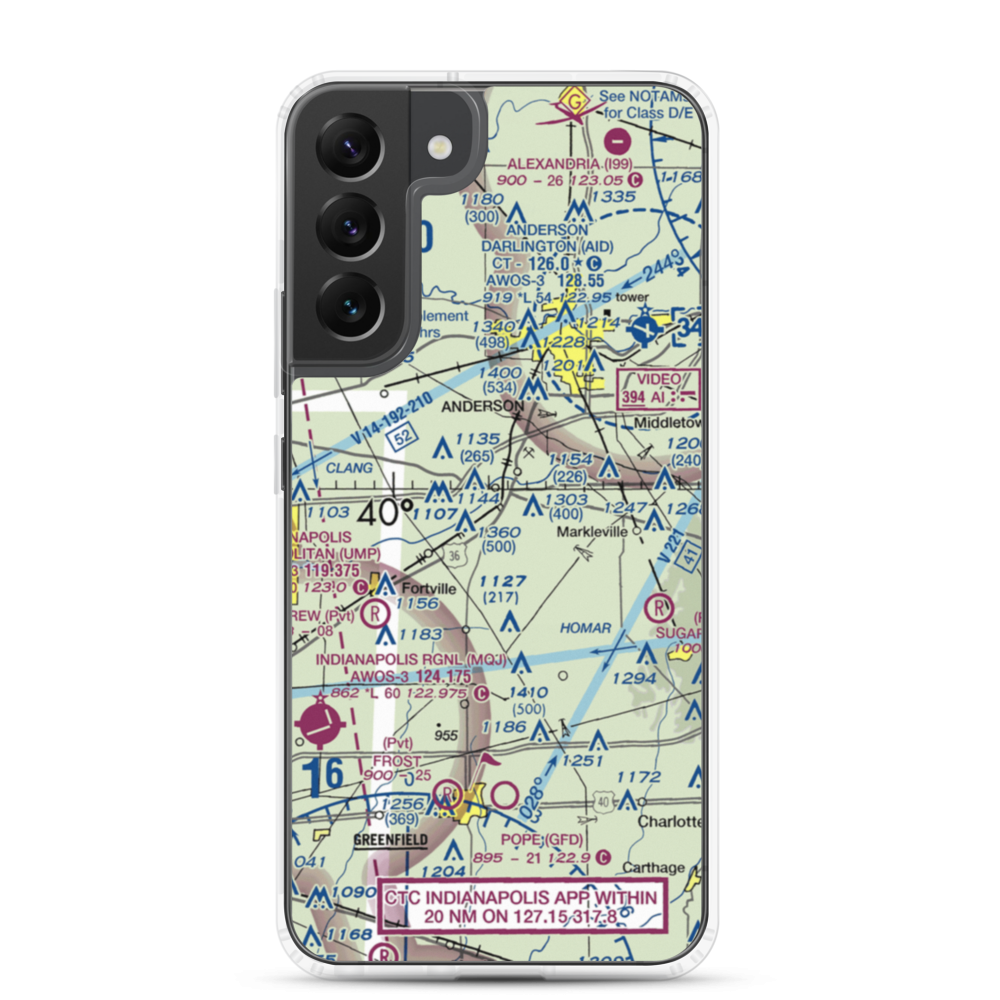 Stephenson Airport (IN32) VFR Sectional Samsung Case Samsung Galaxy S22 Plus model shown