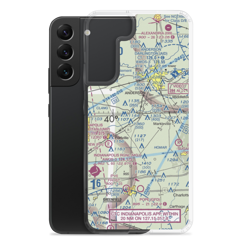 Stephenson Airport (IN32) VFR Sectional Samsung Case Samsung Galaxy S22 Plus model shown