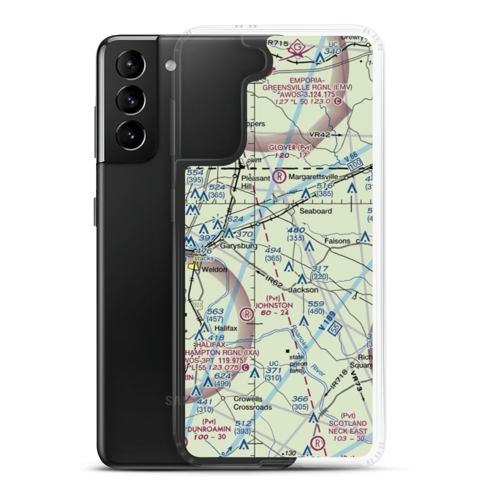 Stephenson Farms Airport (US-0035) VFR Sectional Samsung Case Samsung Galaxy S21 Plus model shown