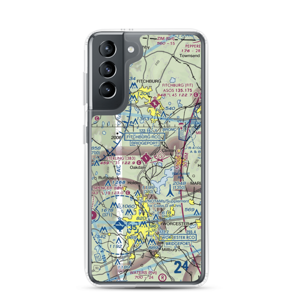 Sterling Airport (3B3) VFR Sectional Samsung Case Samsung Galaxy S21 model shown