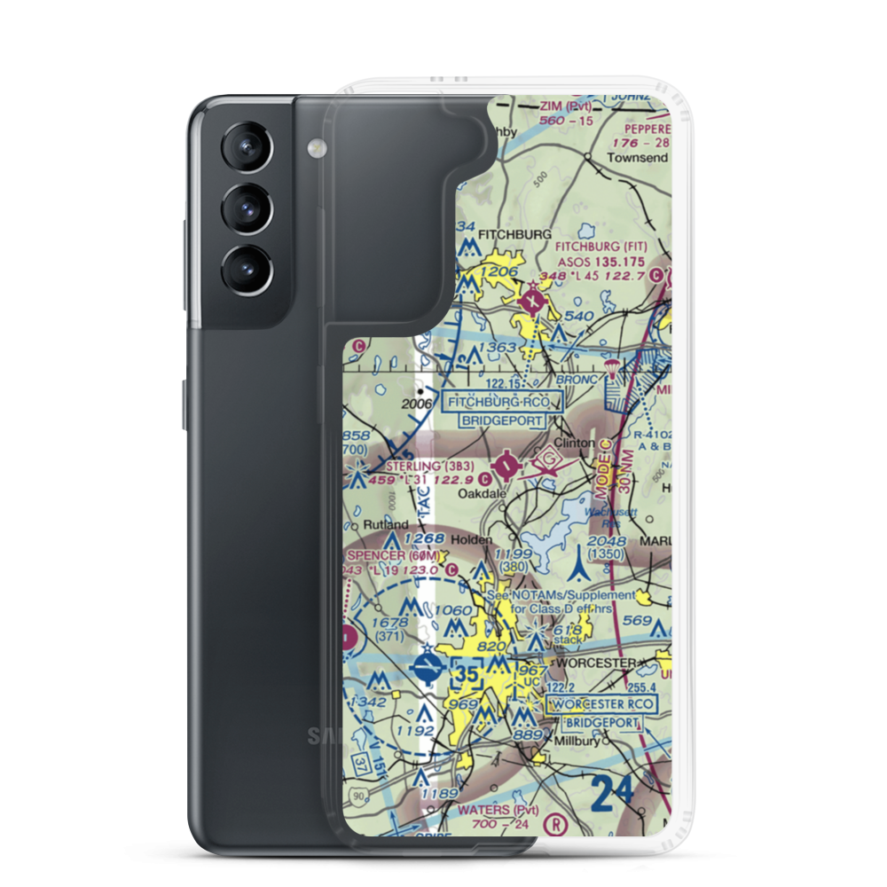 Sterling Airport (3B3) VFR Sectional Samsung Case Samsung Galaxy S21 model shown