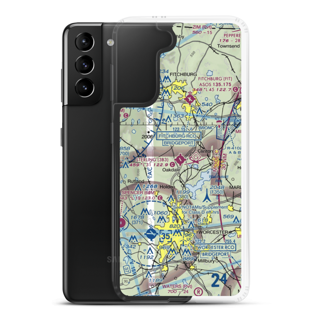 Sterling Airport (3B3) VFR Sectional Samsung Case Samsung Galaxy S21 Plus model shown