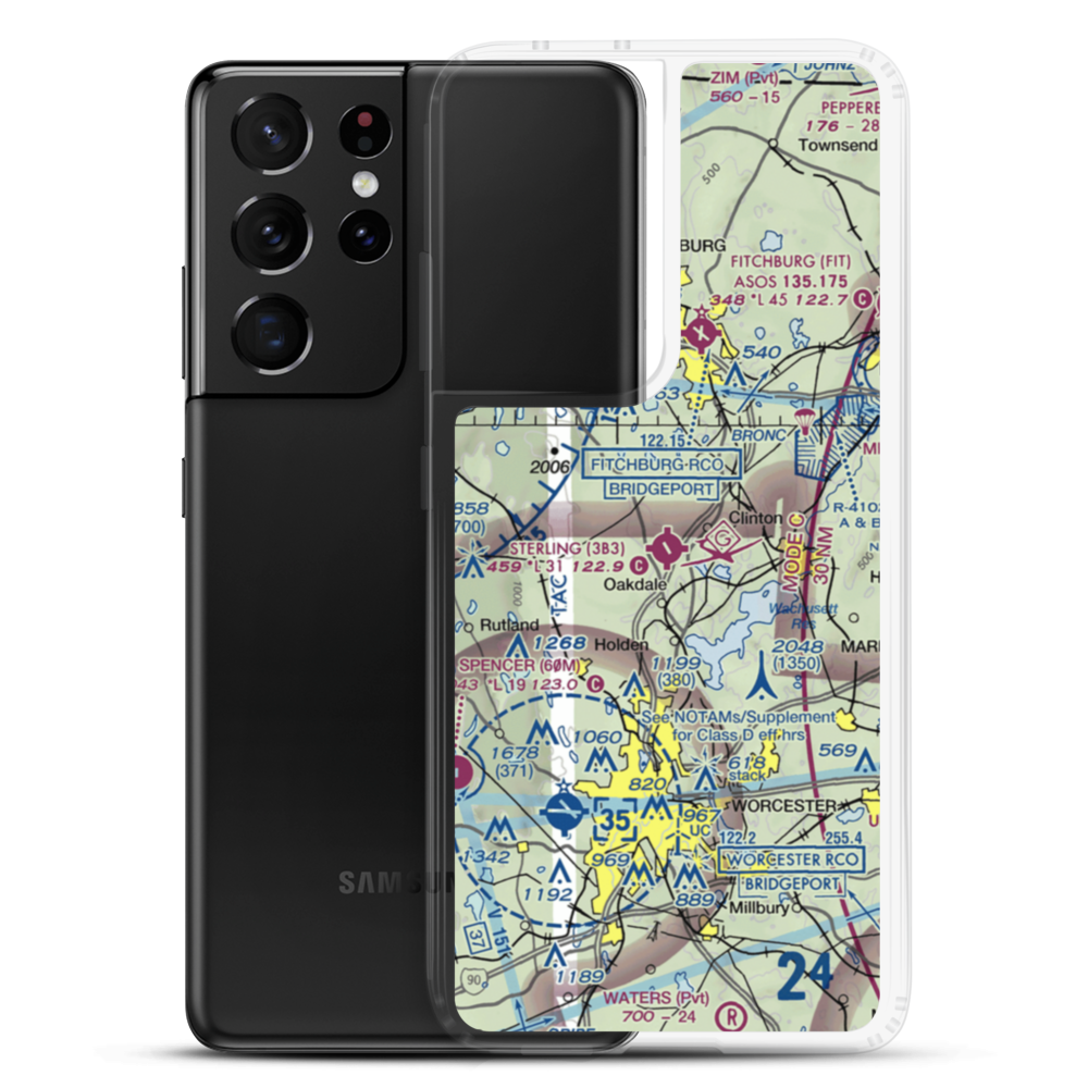 Sterling Airport (3B3) VFR Sectional Samsung Case Samsung Galaxy S21 Ultra model shown