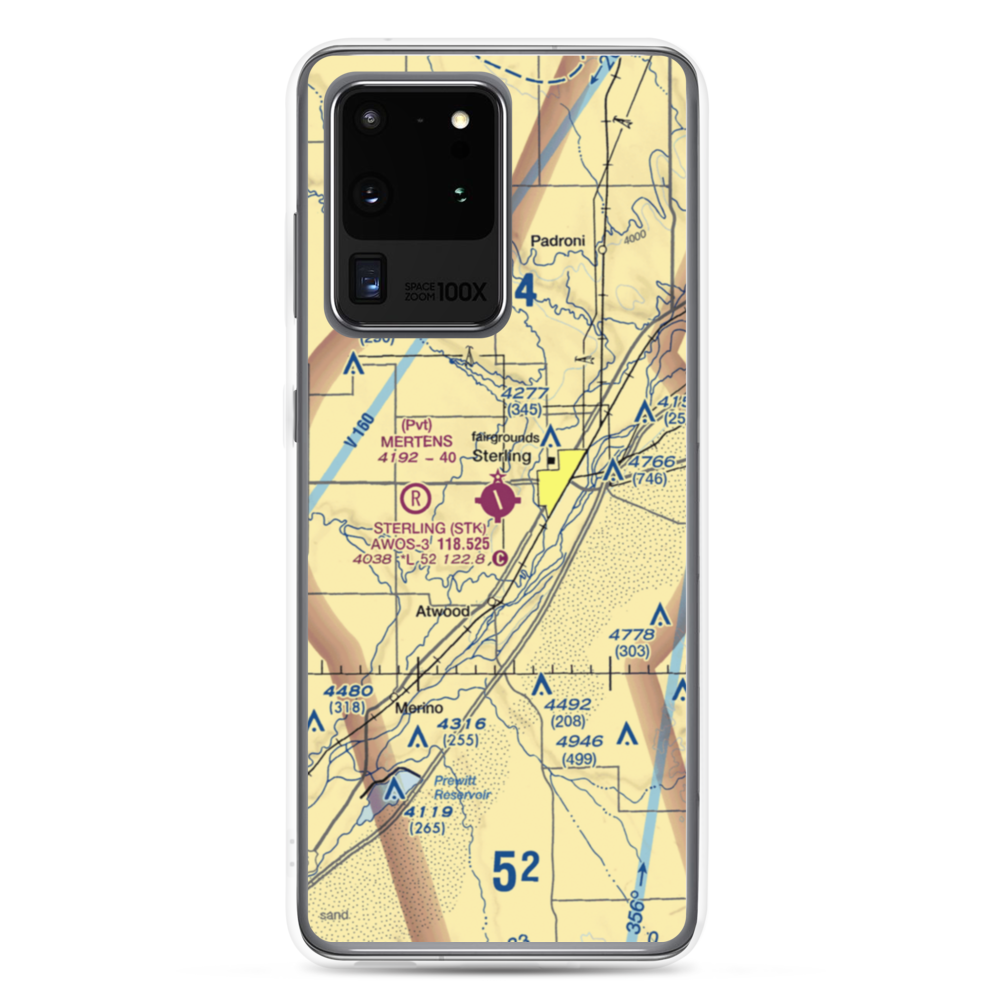 Sterling Municipal Airport (STK) VFR Sectional Samsung Case Samsung Galaxy S20 Ultra model shown