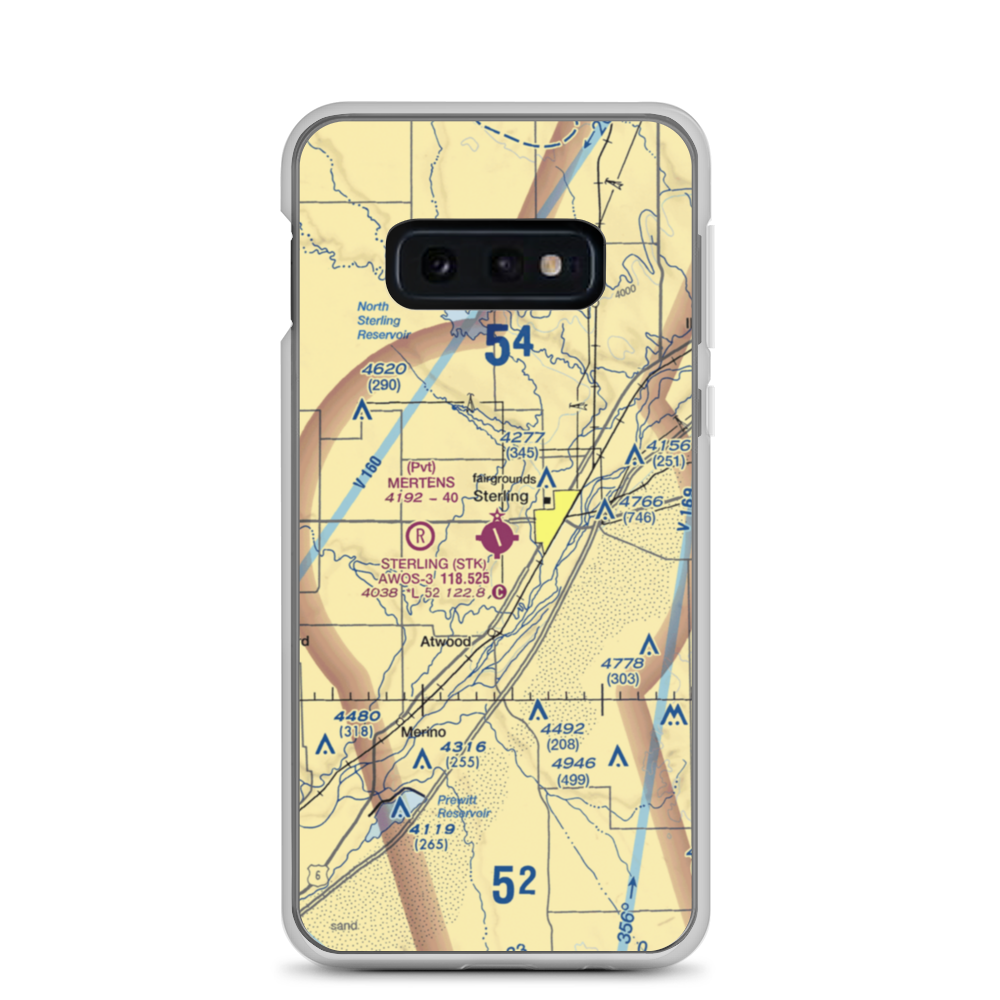Sterling Municipal Airport (STK) VFR Sectional Samsung Case Samsung Galaxy S10e model shown