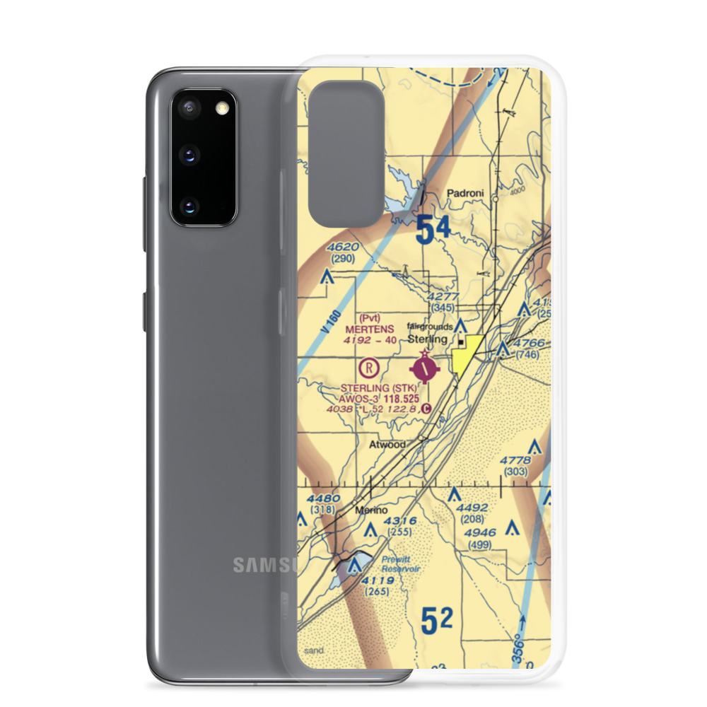 Sterling Municipal Airport (STK) VFR Sectional Samsung Case Samsung Galaxy S20 model shown