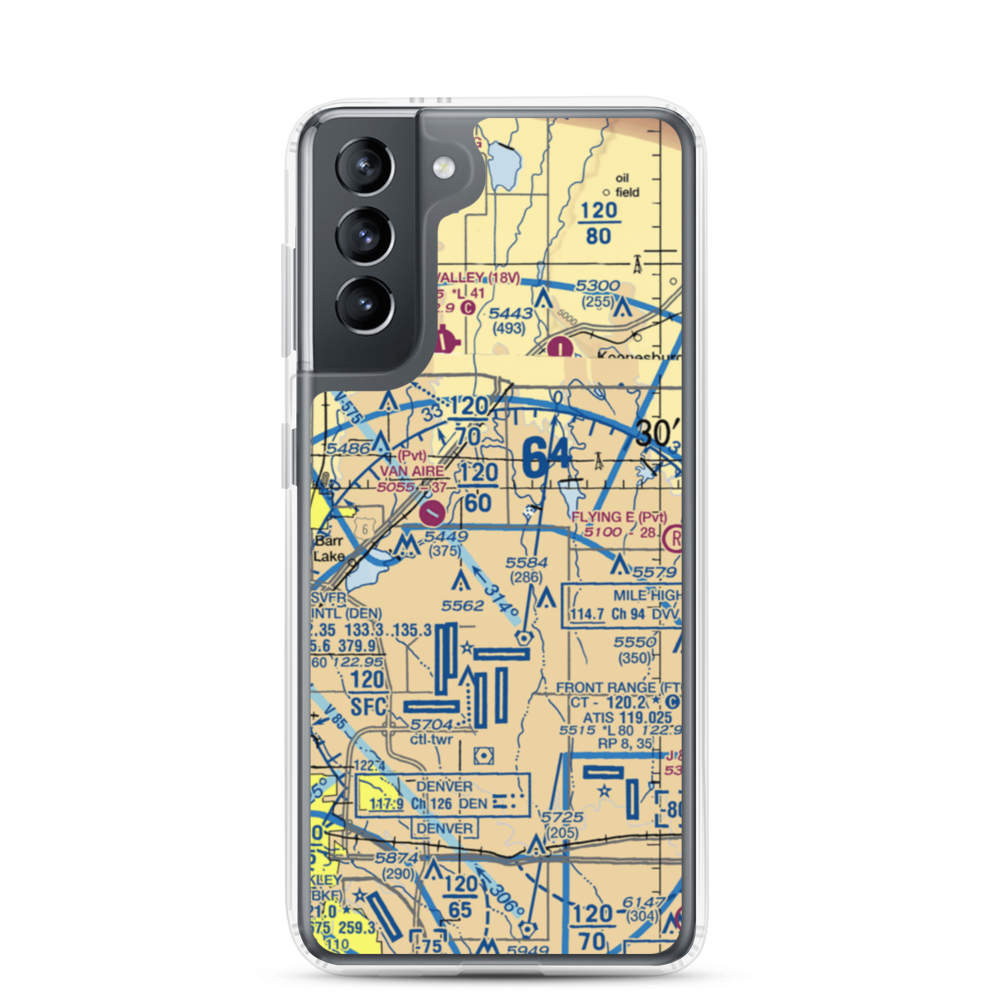 Stevens Airport (60CO) VFR Sectional Samsung Case Samsung Galaxy S21 model shown