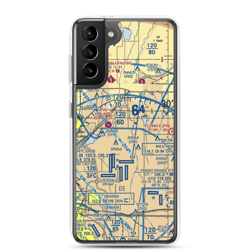 Stevens Airport (60CO) VFR Sectional Samsung Case Samsung Galaxy S21 Plus model shown