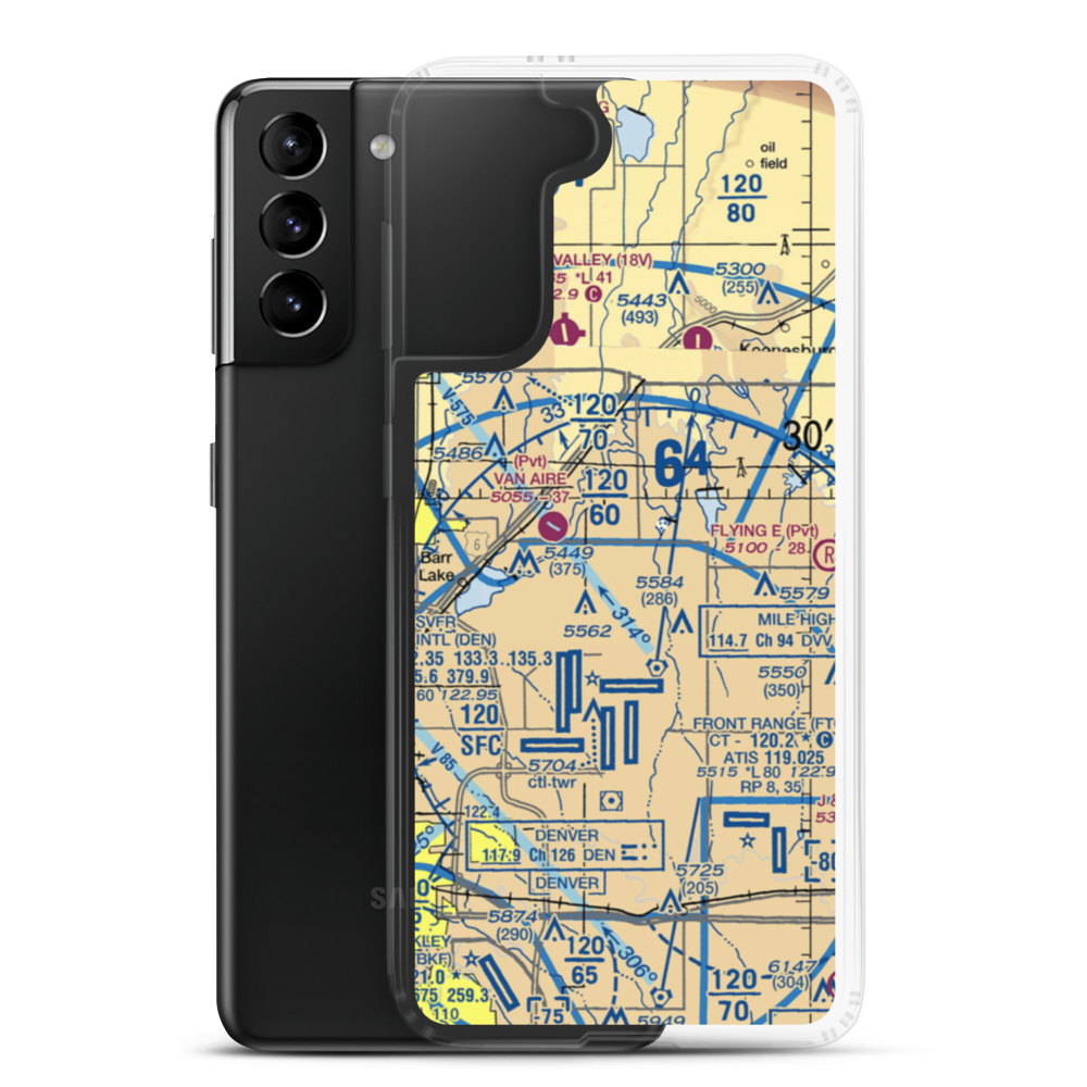 Stevens Airport (60CO) VFR Sectional Samsung Case Samsung Galaxy S21 Plus model shown