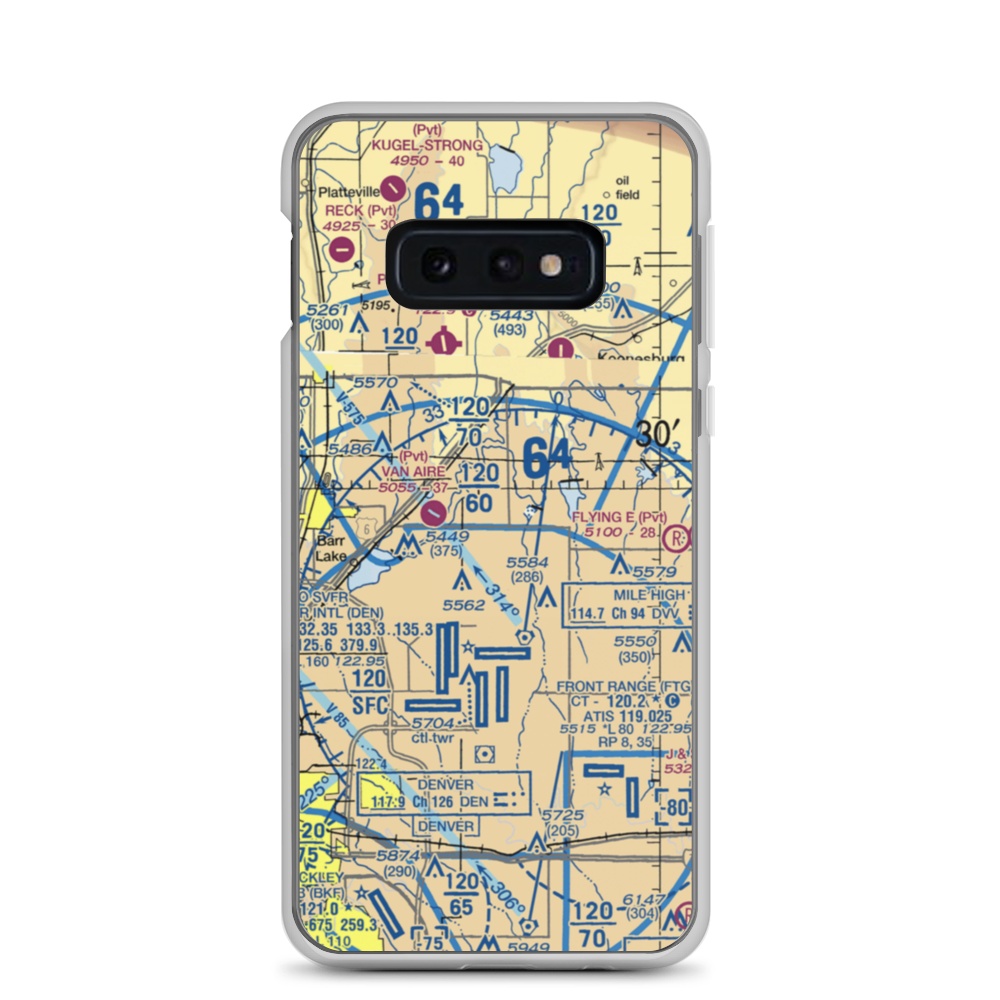 Stevens Airport (60CO) VFR Sectional Samsung Case Samsung Galaxy S10e model shown