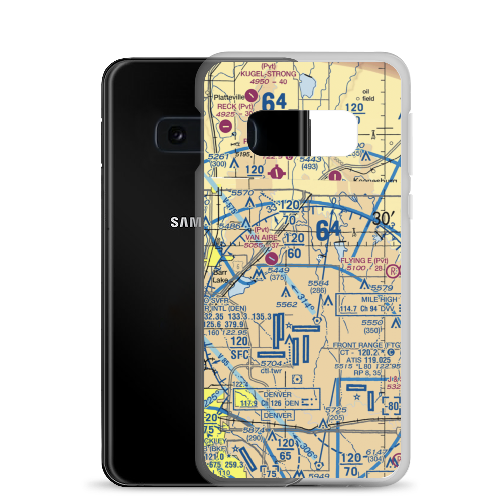 Stevens Airport (60CO) VFR Sectional Samsung Case Samsung Galaxy S10e model shown