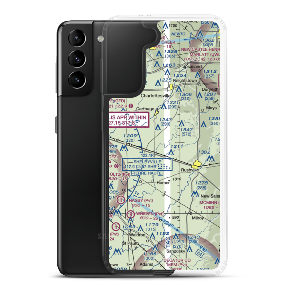 Stevens Farms Airport (IN05) VFR Sectional Samsung Case Samsung Galaxy S21 Plus model shown