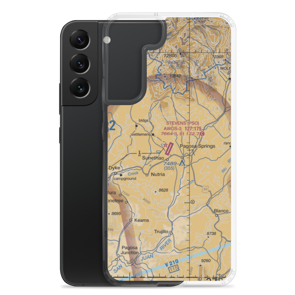 Stevens Field (PSO) VFR Sectional Samsung Case Samsung Galaxy S22 Plus model shown