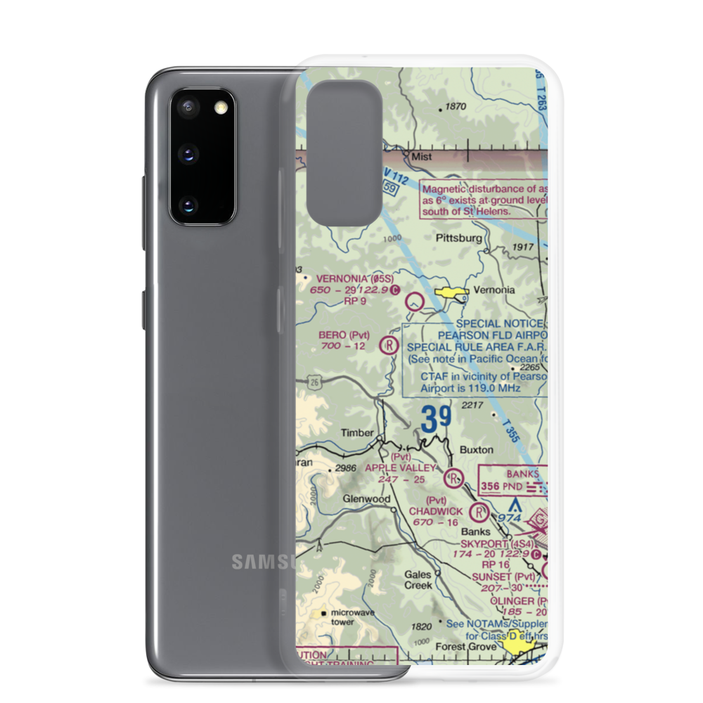 Stevens Mountain Airport (10OR) VFR Sectional Samsung Case Samsung Galaxy S20 model shown