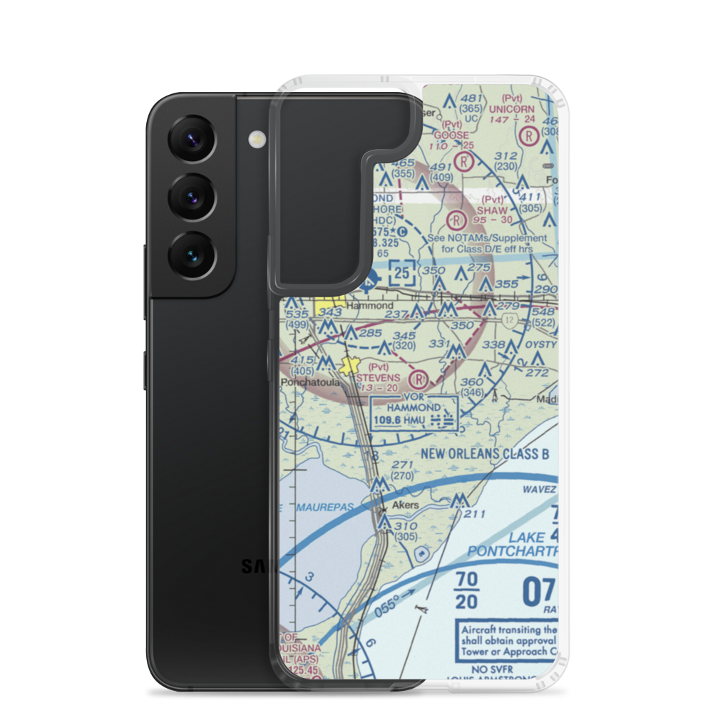 Stevens Strip (32LS) VFR Sectional Samsung Case Samsung Galaxy S22 model shown