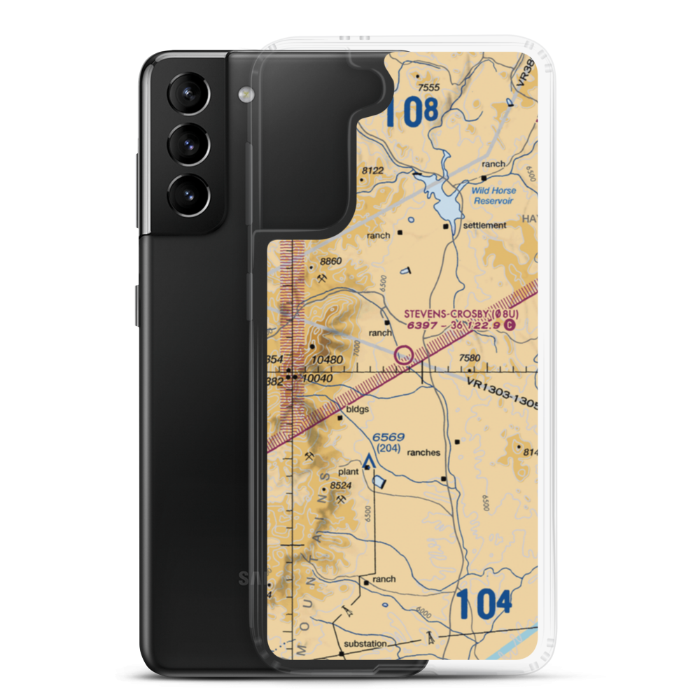 Stevens-Crosby Airport (08U) VFR Sectional Samsung Case Samsung Galaxy S21 Plus model shown