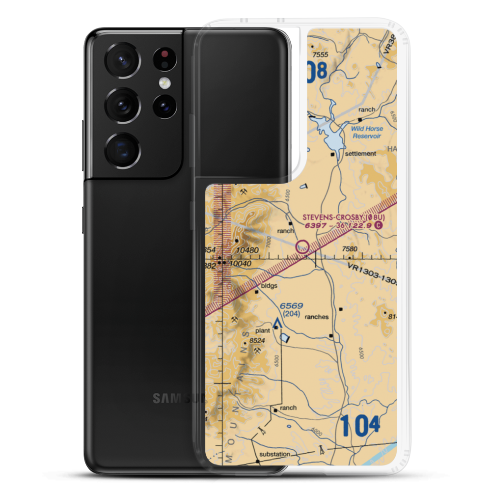 Stevens-Crosby Airport (08U) VFR Sectional Samsung Case Samsung Galaxy S21 Ultra model shown