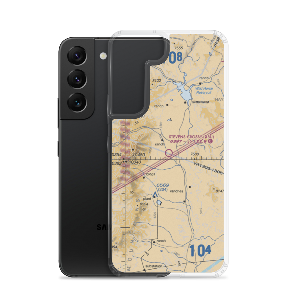 Stevens-Crosby Airport (08U) VFR Sectional Samsung Case Samsung Galaxy S22 model shown