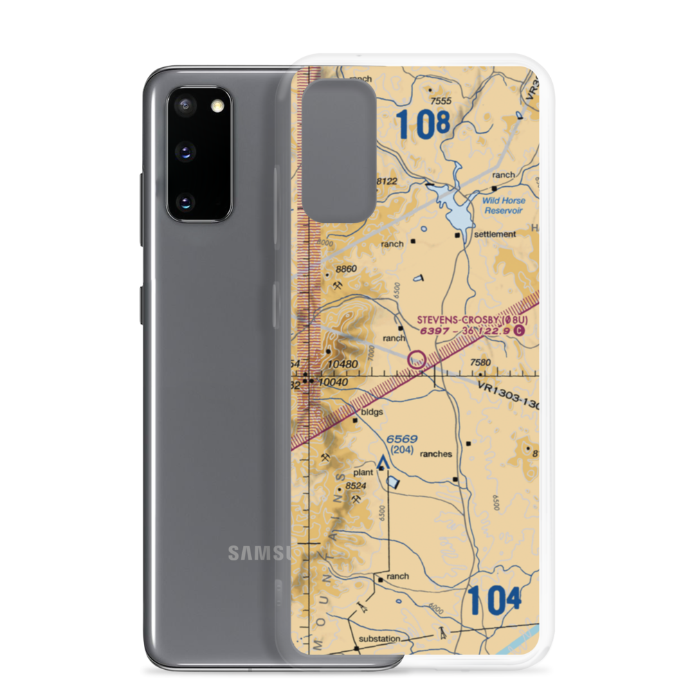 Stevens-Crosby Airport (08U) VFR Sectional Samsung Case Samsung Galaxy S20 model shown