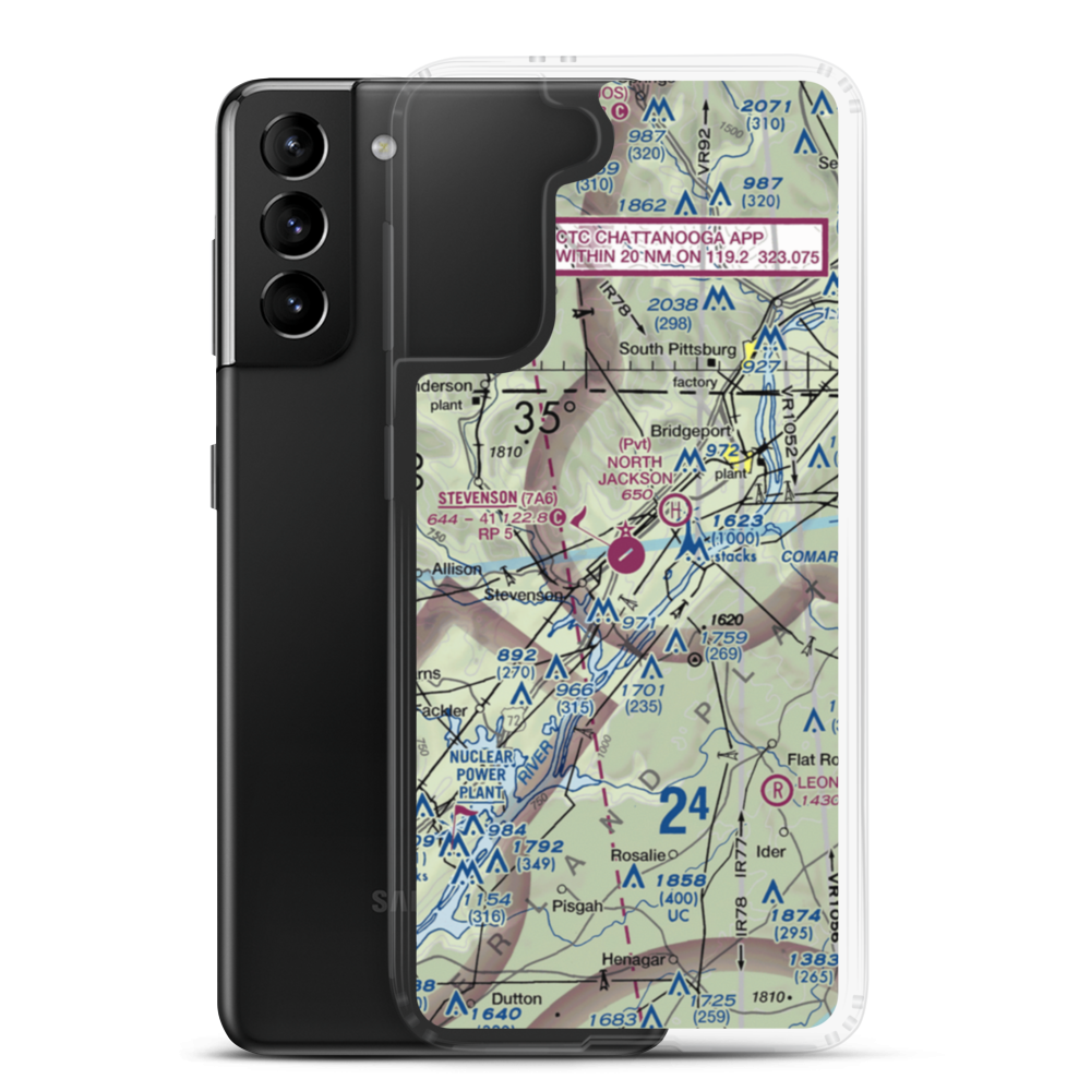 Stevenson Airport (7A6) VFR Sectional Samsung Case Samsung Galaxy S21 Plus model shown