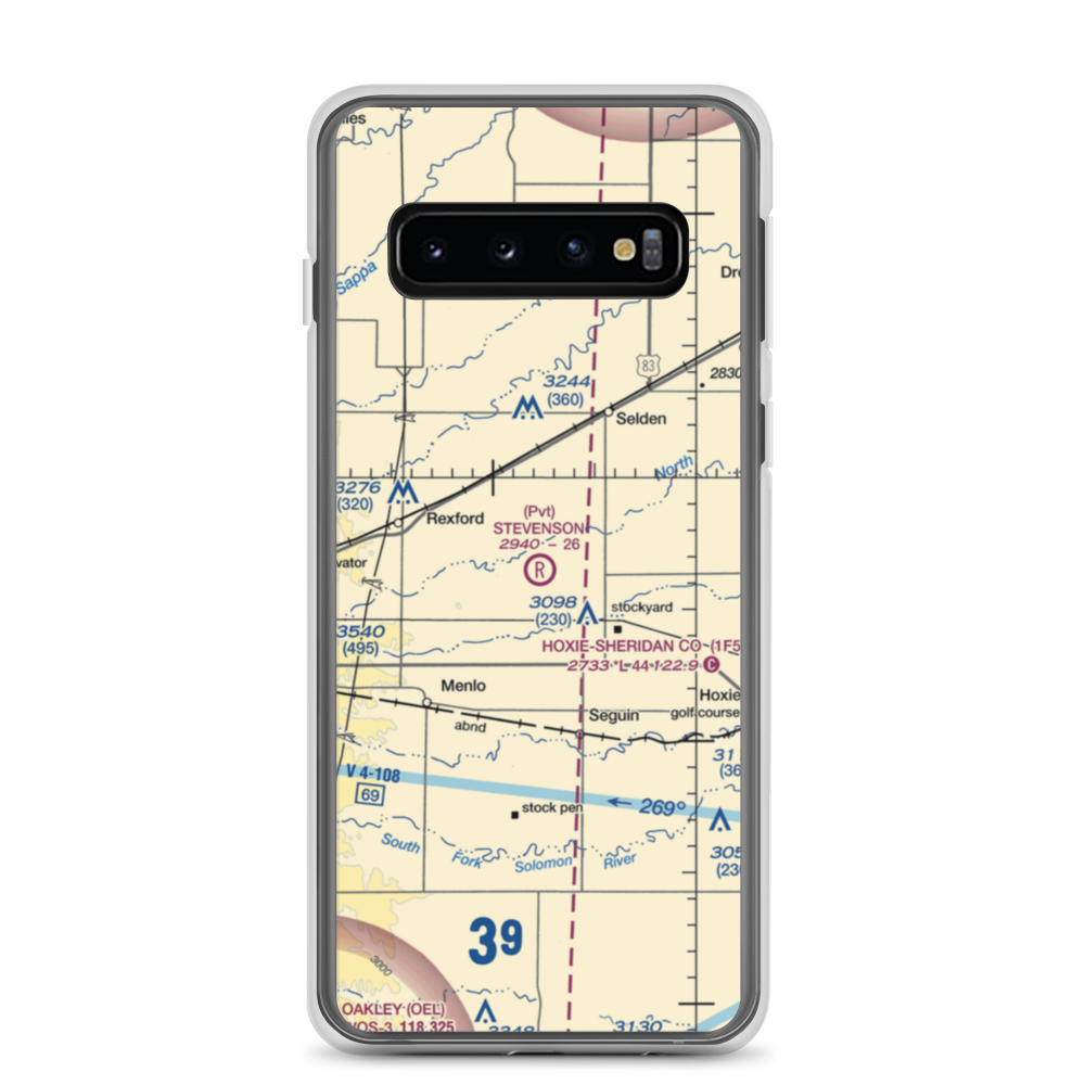 Stevenson Private Airport (6KS2) VFR Sectional Samsung Case Samsung Galaxy S10 model shown