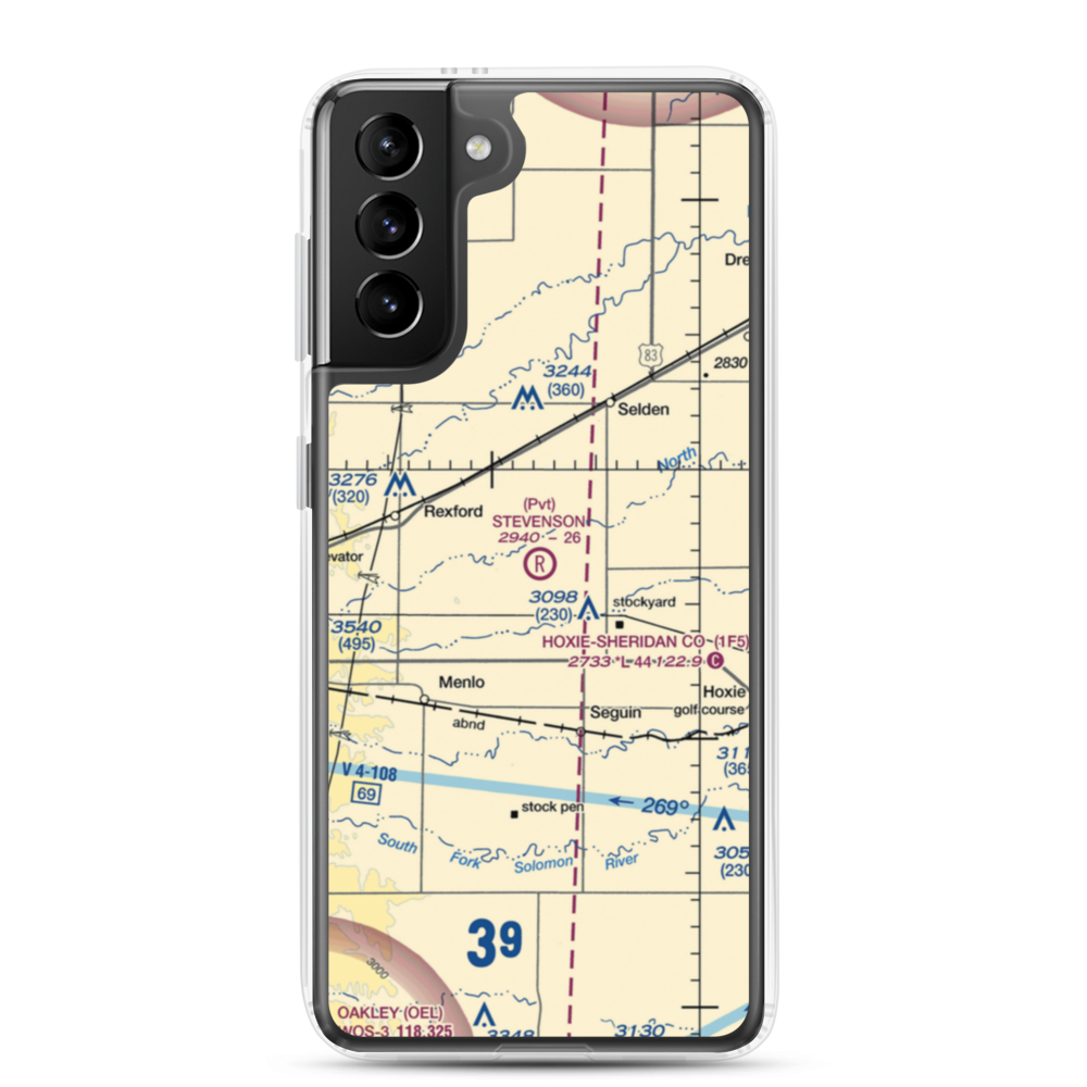 Stevenson Private Airport (6KS2) VFR Sectional Samsung Case Samsung Galaxy S21 Plus model shown