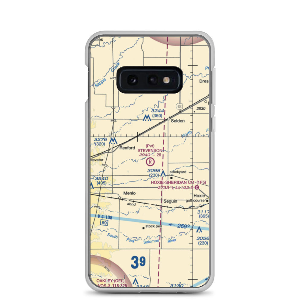 Stevenson Private Airport (6KS2) VFR Sectional Samsung Case Samsung Galaxy S10e model shown
