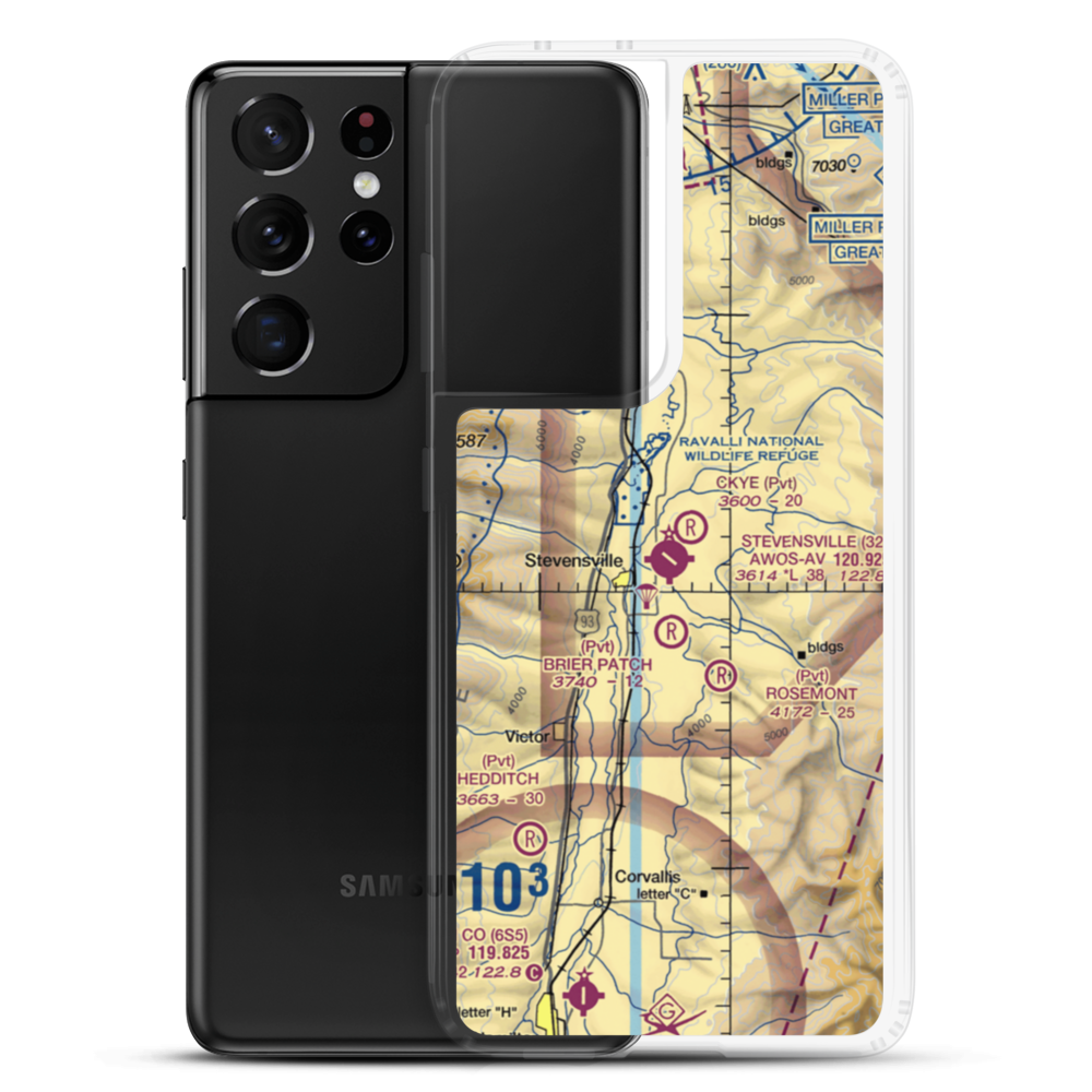 Stevensville Airport (32S) VFR Sectional Samsung Case Samsung Galaxy S21 Ultra model shown